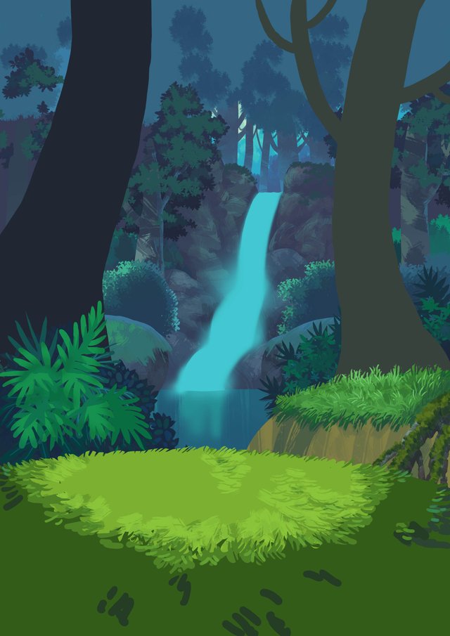 Steem Cartoon : Cartoon Waterfall Concept — Steemit